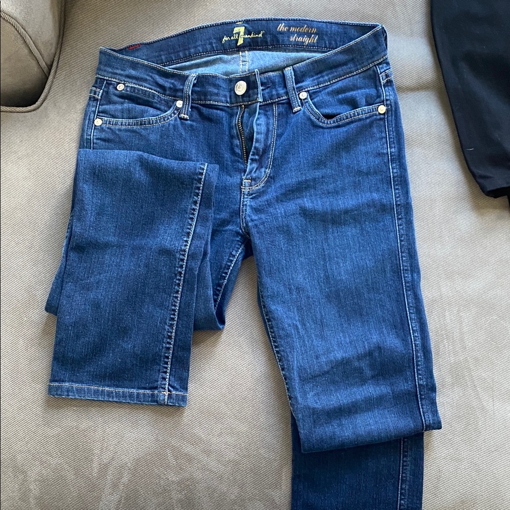 7 For All Mankind Modern Straight Blue Jeans waist 29